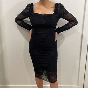 Black midi dress